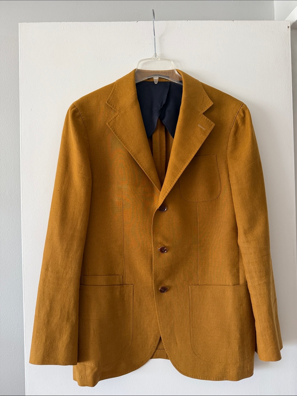 Spier & Mackay Mustard Yellow Linen Blend Sport Coat Blazer Jacket Mens Size 42R